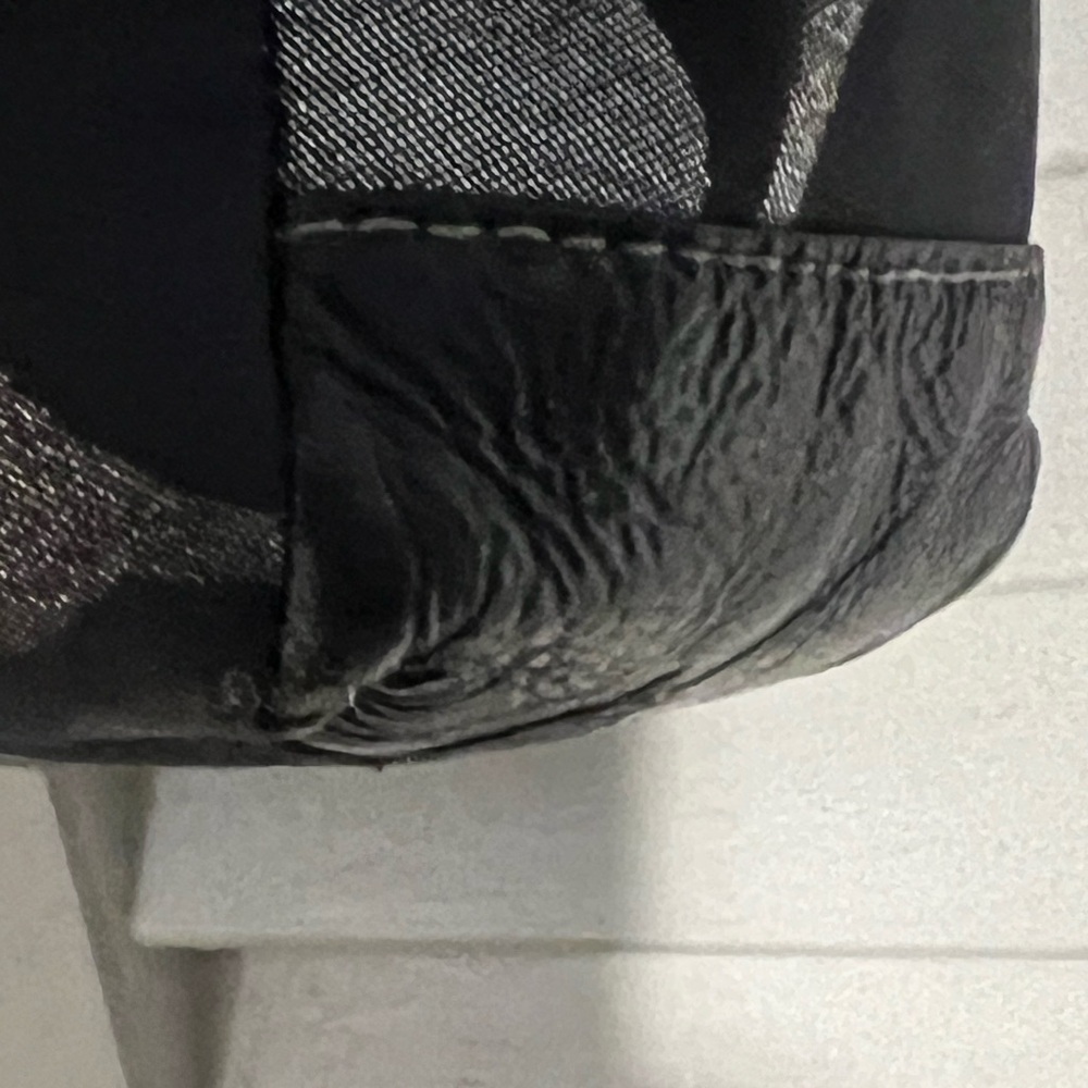 Coach Navy Blue & Silver Signature Jacquard Tote. Navy Blue Leather& Handles - Picture 8 of 13